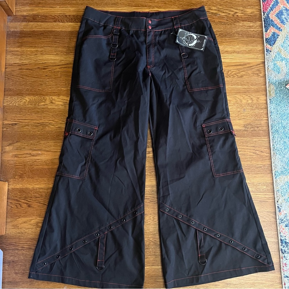 NWT Killstar wide flare pants 4X Night Species Bondage goth punk - Picture 2 of 8
